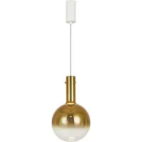 Milagro Suspension TORONTO dorée-transparente-blanche 1xGU10x8W en verre, dimensions : 167x25x25 cm, IP20,