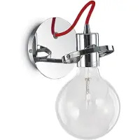 Ideal Lux Radio Applique murale pivotante douille E27 Chrome Rouge