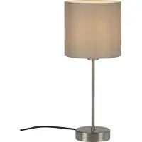 Briloner Lampe de table LEUCHTEN FABRIC, 25 W, IP20, taupe, métal-tissu, sans ampoule E14, Ø 16 x cm