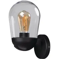 Kanlux S.A. Lampe d'extérieur Liego, aluminium, verre, noir, E27, 15 W, IP44, moderne