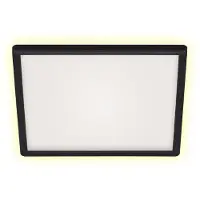 Briloner SLIM Plafonnier LED ultraplat 30x30cm carré 18W 2400lm 4000K lumière blanc neutre rétroéclairage Noir lampe plafond salon bureau cuisine couloir
