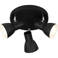 Briloner Plafonnier spot LEUCHTEN CUP, 25 W, IP20, noir, métal, excl. 3x E14, Ø 21 cm