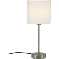 Briloner Lampe de table LEUCHTEN FABRIC, 25 W, IP20, blanc, métal-tissu, excl. 1x E14, Ø 16 xcm