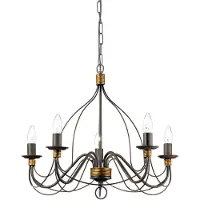 Ideal Lux Corte - Lustre À 5 Ampoules Au Fini Brun Rouille, E14