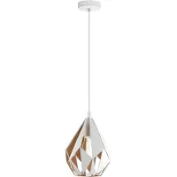 Eglo Lampe suspendue Carlton 1 20cm blanc avec de l'or