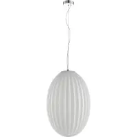 Milagro Suspension BRAGA blanche chromée 1xE27x60W en verre, dimensions : 160x30x30 cm, IP20,