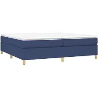 vidaXL Lit boxspring avec matelas bleu 200x200 cm Tissu