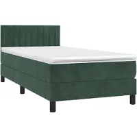 vidaXL Lit boxspring avec matelas vert foncé 90x190 cm velours