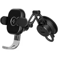 Spigen OneTap Support de Téléphone Pare-brise/Tableau de Bord - Charge sans Fil - Universel - Noir