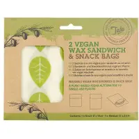 Tala Sac à sandwich et à collation végétalien, lot de 2, feuilles -