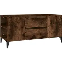 The Living Store Armoire TV chêne fumé 102x44,5x50 cm Matériau dérivé du bois