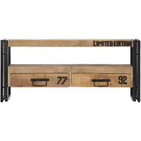 The Living Store Meuble TV 100x30x45 cm Bois massif de manguier