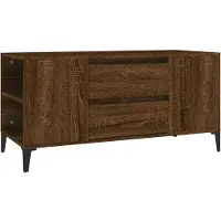 The Living Store Armoire TV brun imitation chêne 102x44,5x50 cm Matériau dérivé du bois