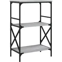 vidaXL Bibliothèque à 3 niveaux sonoma gris 59x35x90,5 cm