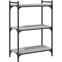 vidaXL Bibliothèque 3 niveaux sonoma gris 60x30x86cm bois d'ingénierie