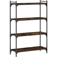 vidaXL Bibliothèque 4 niveaux chêne fumé 80x30x120cm bois d'ingénierie