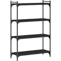 vidaXL Bibliothèque à 4 niveaux noir 80x30x120 cm bois d'ingénierie