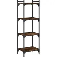 vidaXL Bibliothèque 4 niveaux chêne fumé 40x30x120cm bois d'ingénierie