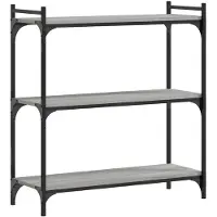 vidaXL Bibliothèque 3 niveaux sonoma gris 80x30x86cm bois d'ingénierie