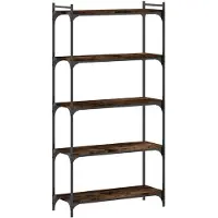 vidaXL Bibliothèque 5 niveaux chêne fumé 80x30x154cm bois d'ingénierie