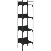 vidaXL Bibliothèque à 4 niveaux noir 35x30x138,5 cm bois d'ingénierie