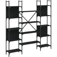 vidaXL Bibliothèque noir 155,5x24x166,5 cm bois d'ingénierie