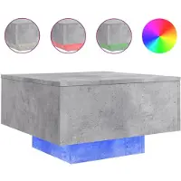 vidaXL Table basse avec lampes LED gris béton 55x55x31 cm