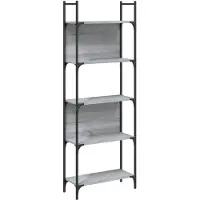 vidaXL Bibliothèque à 5 niveaux sonoma gris 60,5x24x166,5 cm