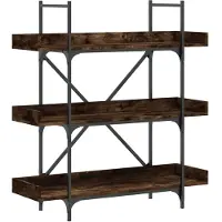 vidaXL Bibliothèque à 3 niveaux chêne fumé 100x33x108,5 cm
