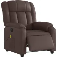 vidaXL Fauteuil de massage électrique brun similicuir