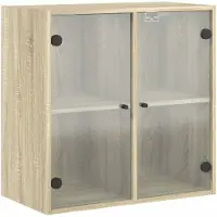 vidaXL Armoire murale avec portes en verre chêne sonoma 68x37x68,5 cm