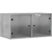 vidaXL Armoire murale avec portes en verre gris béton 68,5x37x35 cm