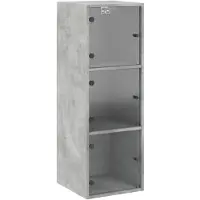vidaXL Armoire murale avec portes en verre gris béton 35x37x100 cm