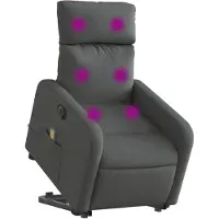 vidaXL Fauteuil de massage électrique avec releveur Tissu gris foncé