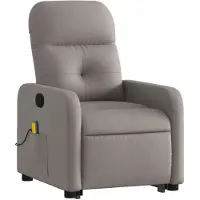 vidaXL Fauteuil de massage avec releveur Taupe Tissu