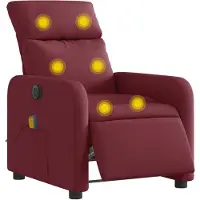 vidaXL Fauteuil de massage électrique tissu bordeaux