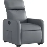 vidaXL Fauteuil relax avec releveur Gris Similicuir