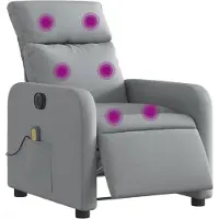 vidaXL Fauteuil de massage électrique Tissu gris clair