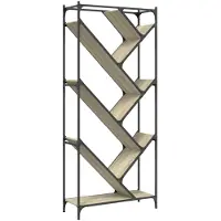 vidaXL Bibliothèque chêne sonoma 79x30x180 cm bois ingénierie et métal