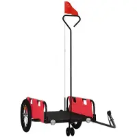 vidaXL Remorque pour vélo Rouge Tissu Oxford et fer