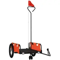 vidaXL Remorque pour vélo Orange Tissu Oxford et fer