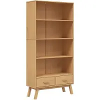 vidaXL Bibliothèque à 4 niveaux OLDEN marron bois de pin massif