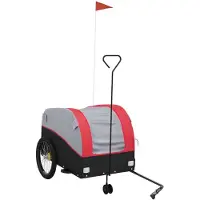 vidaXL Remorque vélo noir et rouge 45 kg Fer