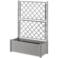 Stefanplast Jardinière Rectangulaire en Plastique Gris Stefanplast Italia 100 x 43 x 142 cm