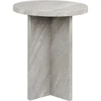 Beliani Table basse effet pierre forme ronde meuble de salon moderne