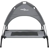 vidaXL Chaise longue pour chien avec toit Anthracite Tissu Oxford et acier