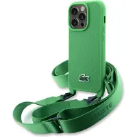 Lacoste LCHCP15XSPVCN iPhone 15 Pro Max 6.7" zielony/green étui rigide Iconic Petit Pique Crossbody (Apple iPhone 15 Pro Max), Coque pour téléphone portable, Vert