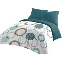 Big Buy Cooking Couverture Nordic Home Linge Passion Cercles Verts - 220 x 240 cm