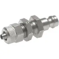 Parker Laiton nickelé Coupleur pneumatique DN 5 Bouchon Écrou-raccord 6x8 mm Bulkhead