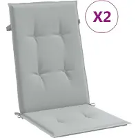 vidaXL Coussins de chaise à haut dossier 2 pcs. Melange gris clair 120x50x4 cm Tissu
